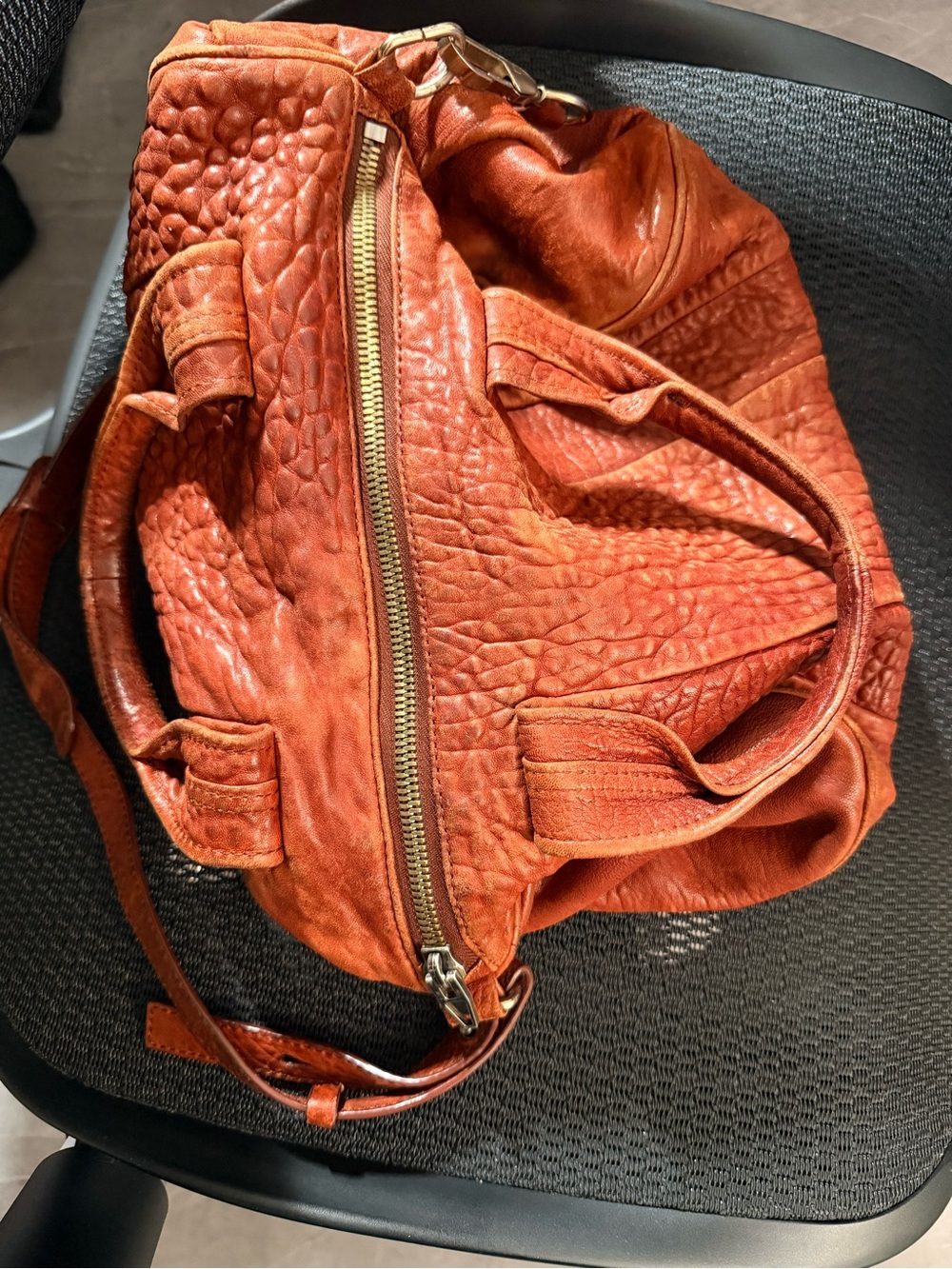 Alexander Wang Rocco Rockie Oxblood Red Studded Leather Crossbody Bag - Picture 5 of 6